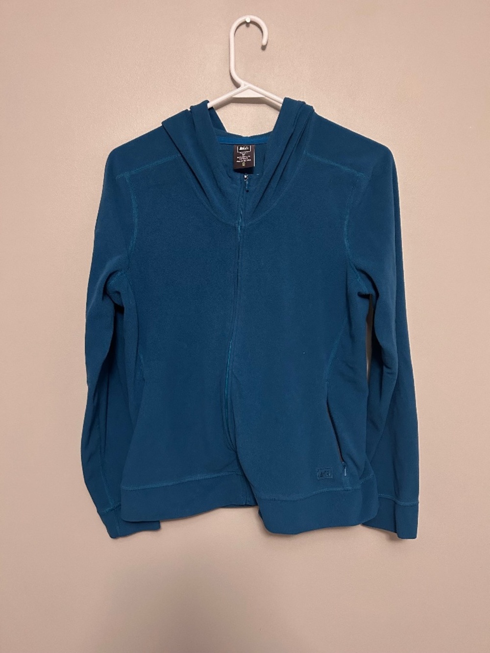 REI fleece hooded zip up